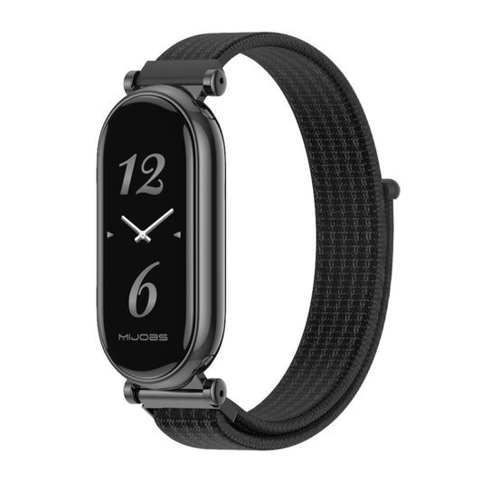 For Xiaomi Smart Band 10 / 9 / 8 Mijobs GT4 Breathable Nylon Loop Watch Band(Black) - Watch Bands by MIJOBS | Online Shopping UK | buy2fix