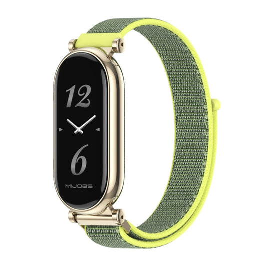 For Xiaomi Smart Band 10 / 9 / 8 Mijobs GT4 Breathable Nylon Loop Watch Band(Bright Yellow Light Gold) - Watch Bands by MIJOBS | Online Shopping UK | buy2fix