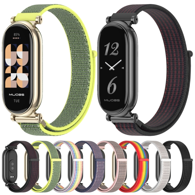 For Xiaomi Smart Band 10 / 9 / 8 Mijobs GT4 Breathable Nylon Loop Watch Band(Seashell Silver) - Watch Bands by MIJOBS | Online Shopping UK | buy2fix