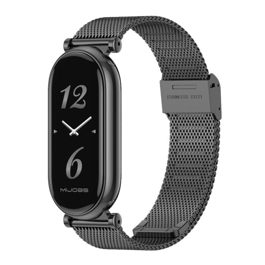For Xiaomi Smart Band 10 / 9 / 8 Mijobs GT4 Milan Buckle Metal Watch Band(Black) - Watch Bands by MIJOBS | Online Shopping UK | buy2fix