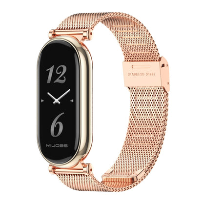 For Xiaomi Smart Band 10 / 9 / 8 Mijobs GT4 Milan Buckle Metal Watch Band(Rose Gold) - Watch Bands by MIJOBS | Online Shopping UK | buy2fix