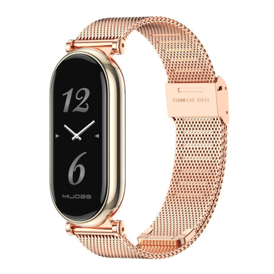 For Xiaomi Smart Band 10 / 9 / 8 Mijobs GT4 Milan Buckle Metal Watch Band(Rose Gold) - Watch Bands by MIJOBS | Online Shopping UK | buy2fix