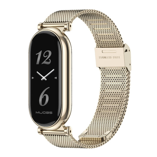 For Xiaomi Smart Band 10 / 9 / 8 Mijobs GT4 Milan Buckle Metal Watch Band(Light Gold) - Watch Bands by MIJOBS | Online Shopping UK | buy2fix