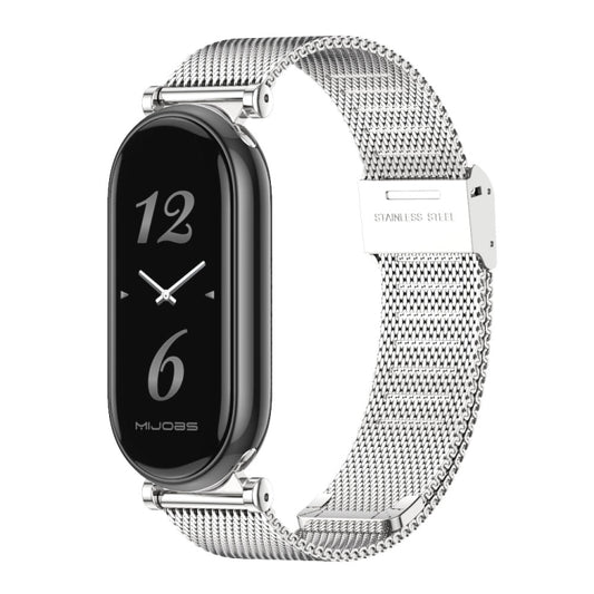 For Xiaomi Smart Band 10 / 9 / 8 Mijobs GT4 Milan Buckle Metal Watch Band(Silver) - Watch Bands by MIJOBS | Online Shopping UK | buy2fix
