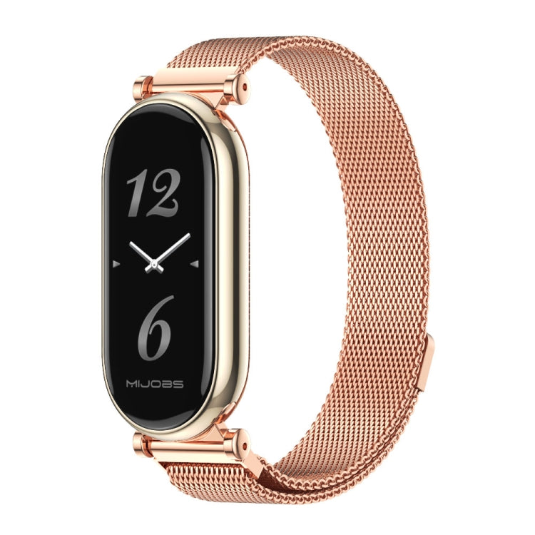 For Xiaomi Smart Band 10 / 9 / 8 Mijobs GT4 Milan Magnetic Metal Watch Band(Rose Gold) - Watch Bands by MIJOBS | Online Shopping UK | buy2fix