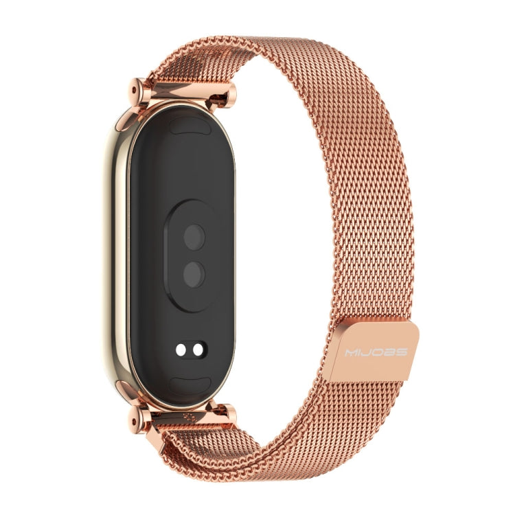 For Xiaomi Smart Band 10 / 9 / 8 Mijobs GT4 Milan Magnetic Metal Watch Band(Rose Gold) - Watch Bands by MIJOBS | Online Shopping UK | buy2fix