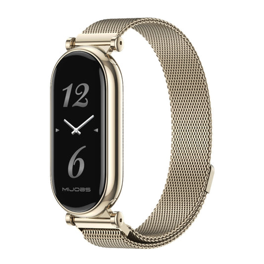 For Xiaomi Smart Band 10 / 9 / 8 Mijobs GT4 Milan Magnetic Metal Watch Band(Light Gold) - Watch Bands by MIJOBS | Online Shopping UK | buy2fix