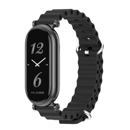 For Xiaomi Smart Band 10 / 9 / 8 Mijobs GT4 Marine Silicone Breathable Watch Band(Black) - Watch Bands by MIJOBS | Online Shopping UK | buy2fix