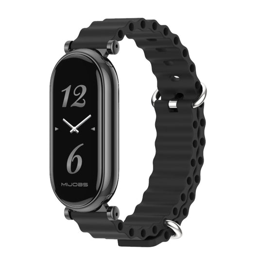 For Xiaomi Smart Band 10 / 9 / 8 Mijobs GT4 Marine Silicone Breathable Watch Band(Black) - Watch Bands by MIJOBS | Online Shopping UK | buy2fix