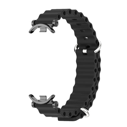 For Xiaomi Smart Band 10 / 9 / 8 Mijobs GT4 Marine Silicone Breathable Watch Band(Black) - Watch Bands by MIJOBS | Online Shopping UK | buy2fix