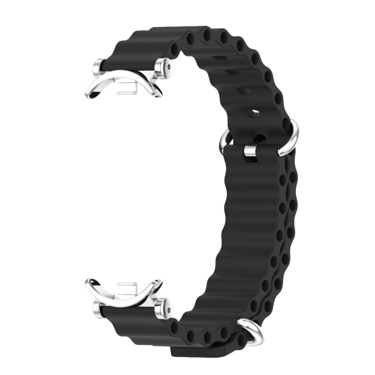 For Xiaomi Smart Band 10 / 9 / 8 Mijobs GT4 Marine Silicone Breathable Watch Band(Black Silver) - Watch Bands by MIJOBS | Online Shopping UK | buy2fix