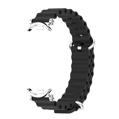 For Xiaomi Smart Band 10 / 9 / 8 Mijobs GT4 Marine Silicone Breathable Watch Band(Black Silver) - Watch Bands by MIJOBS | Online Shopping UK | buy2fix