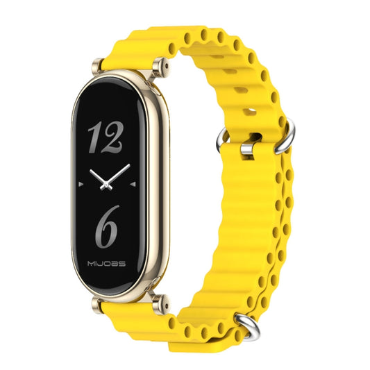 For Xiaomi Smart Band 10 / 9 / 8 Mijobs GT4 Marine Silicone Breathable Watch Band(Yellow Light Gold) - Watch Bands by MIJOBS | Online Shopping UK | buy2fix
