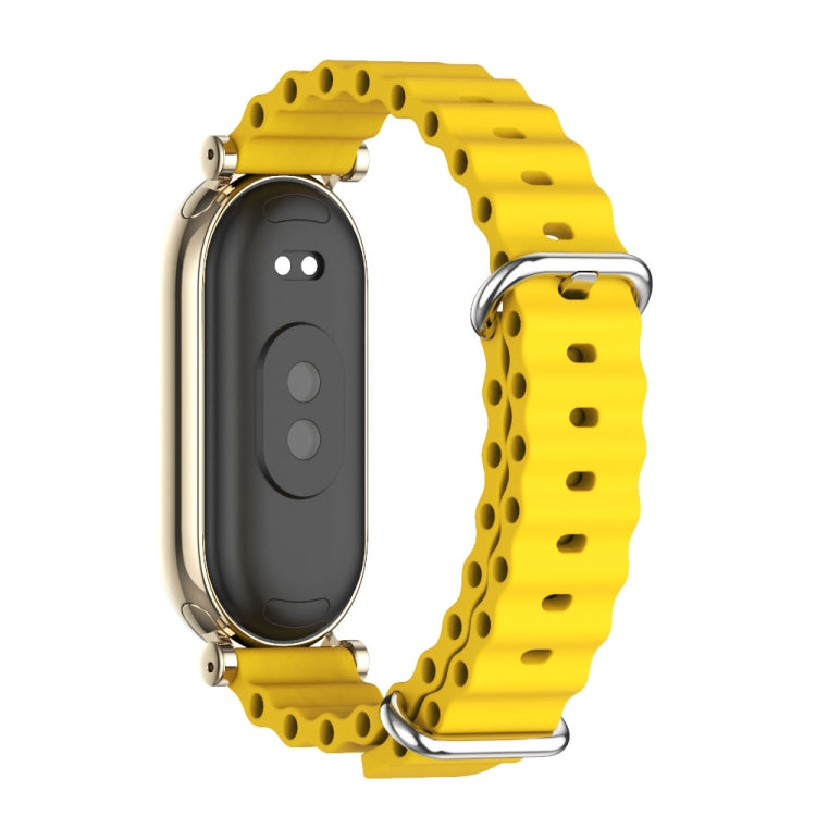 For Xiaomi Smart Band 10 / 9 / 8 Mijobs GT4 Marine Silicone Breathable Watch Band(Yellow Light Gold) - Watch Bands by MIJOBS | Online Shopping UK | buy2fix