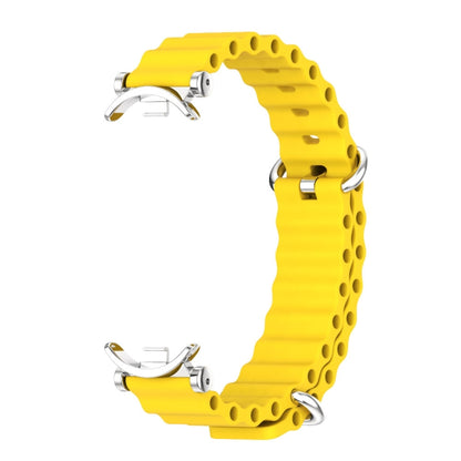 For Xiaomi Smart Band 10 / 9 / 8 Mijobs GT4 Marine Silicone Breathable Watch Band(Yellow Silver) - Watch Bands by MIJOBS | Online Shopping UK | buy2fix