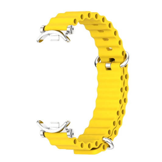 For Xiaomi Smart Band 10 / 9 / 8 Mijobs GT4 Marine Silicone Breathable Watch Band(Yellow Silver) - Watch Bands by MIJOBS | Online Shopping UK | buy2fix