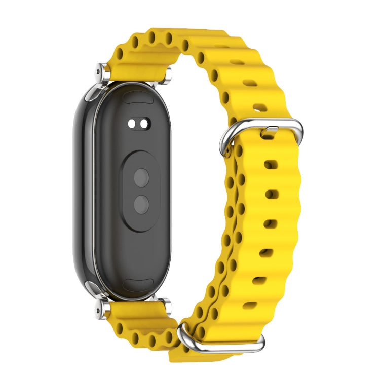 For Xiaomi Smart Band 10 / 9 / 8 Mijobs GT4 Marine Silicone Breathable Watch Band(Yellow Silver) - Watch Bands by MIJOBS | Online Shopping UK | buy2fix
