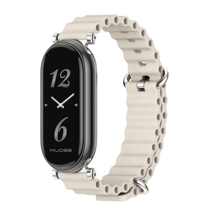 For Xiaomi Smart Band 10 / 9 / 8 Mijobs GT4 Marine Silicone Breathable Watch Band(Grey Silver) - Watch Bands by MIJOBS | Online Shopping UK | buy2fix