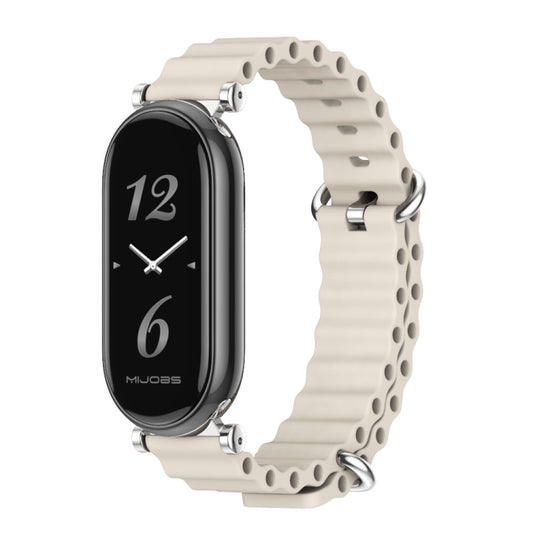 For Xiaomi Smart Band 10 / 9 / 8 Mijobs GT4 Marine Silicone Breathable Watch Band(Grey Silver) - Watch Bands by MIJOBS | Online Shopping UK | buy2fix