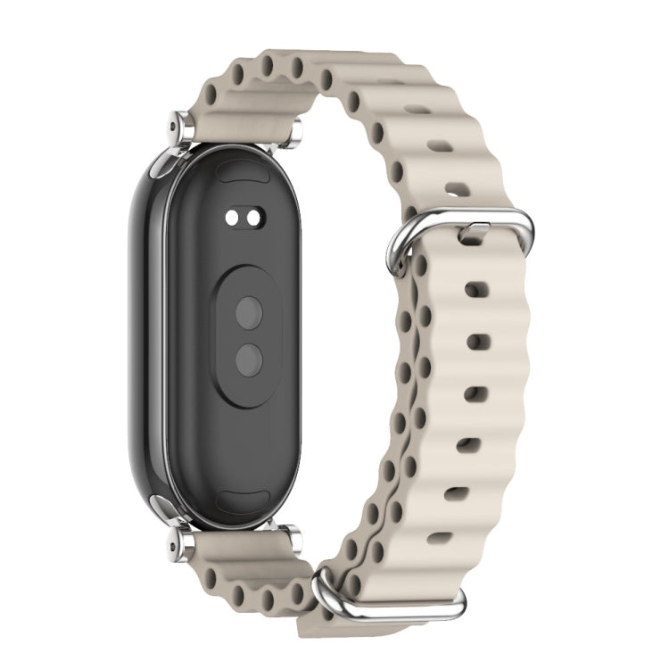 For Xiaomi Smart Band 10 / 9 / 8 Mijobs GT4 Marine Silicone Breathable Watch Band(Grey Silver) - Watch Bands by MIJOBS | Online Shopping UK | buy2fix