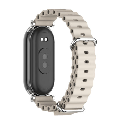 For Xiaomi Smart Band 10 / 9 / 8 Mijobs GT4 Marine Silicone Breathable Watch Band(Grey Silver) - Watch Bands by MIJOBS | Online Shopping UK | buy2fix