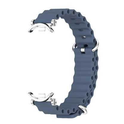 For Xiaomi Smart Band 10 / 9 / 8 Mijobs GT4 Marine Silicone Breathable Watch Band(Dark Blue Silver) - Watch Bands by MIJOBS | Online Shopping UK | buy2fix