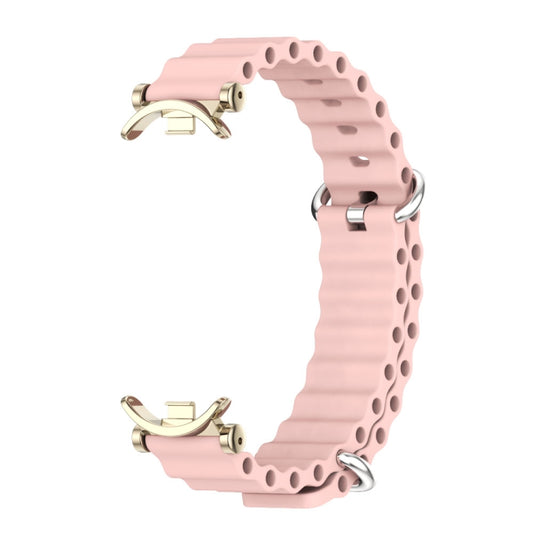 For Xiaomi Smart Band 10 / 9 / 8 Mijobs GT4 Marine Silicone Breathable Watch Band(Pink Light Gold) - Watch Bands by MIJOBS | Online Shopping UK | buy2fix
