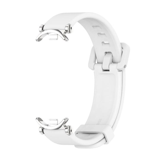 For Xiaomi Smart Band 10 / 9 / 8 Mijobs GT4 Silicone Breathable Watch Band(White Silver) - Watch Bands by MIJOBS | Online Shopping UK | buy2fix