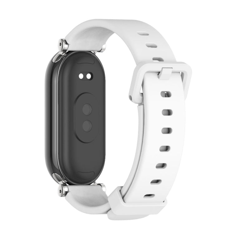 For Xiaomi Smart Band 10 / 9 / 8 Mijobs GT4 Silicone Breathable Watch Band(White Silver) - Watch Bands by MIJOBS | Online Shopping UK | buy2fix