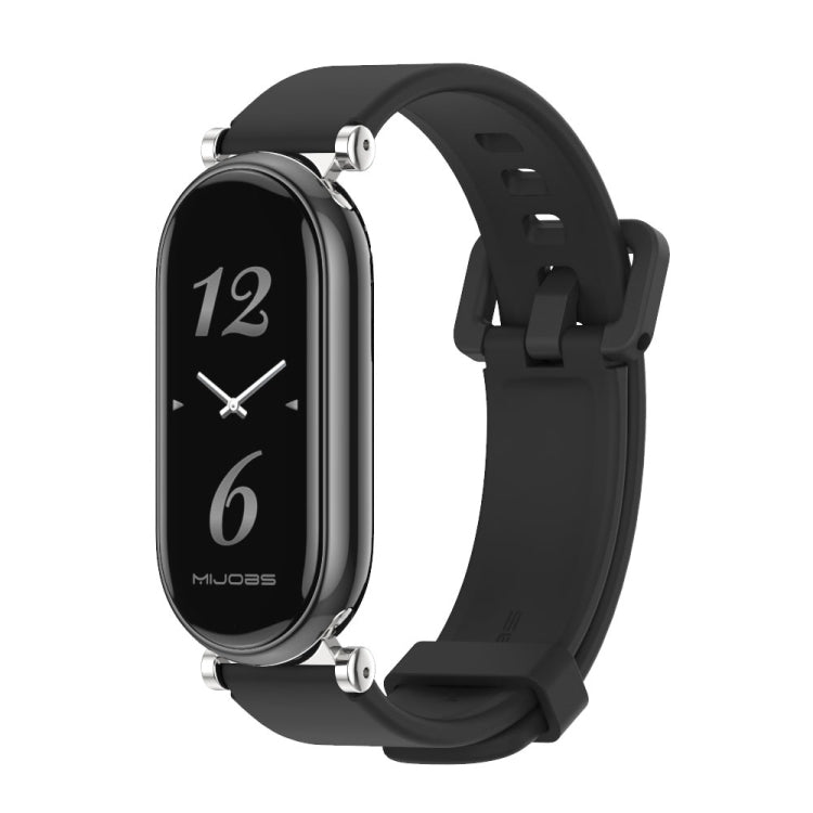 For Xiaomi Smart Band 10 / 9 / 8 Mijobs GT4 Silicone Breathable Watch Band(Black Silver) - Watch Bands by MIJOBS | Online Shopping UK | buy2fix