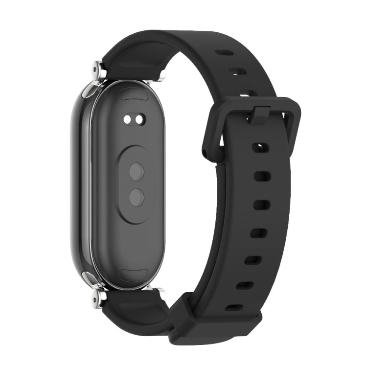 For Xiaomi Smart Band 10 / 9 / 8 Mijobs GT4 Silicone Breathable Watch Band(Black Silver) - Watch Bands by MIJOBS | Online Shopping UK | buy2fix