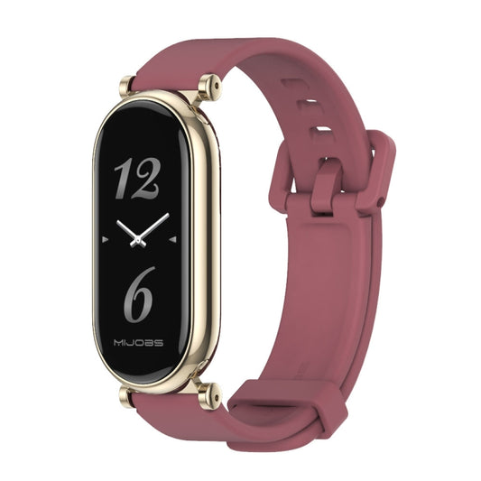 For Xiaomi Smart Band 10 / 9 / 8 Mijobs GT4 Silicone Breathable Watch Band(Wine Red Light Gold) - Watch Bands by MIJOBS | Online Shopping UK | buy2fix