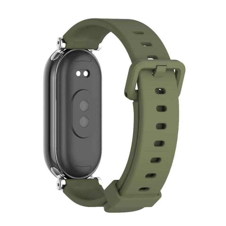 For Xiaomi Smart Band 10 / 9 / 8 Mijobs GT4 Silicone Breathable Watch Band(Army Green Silver) - Watch Bands by MIJOBS | Online Shopping UK | buy2fix