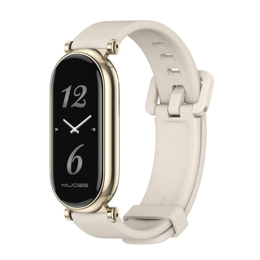 For Xiaomi Smart Band 10 / 9 / 8 Mijobs GT4 Silicone Breathable Watch Band(Grey Light Gold) - Watch Bands by MIJOBS | Online Shopping UK | buy2fix