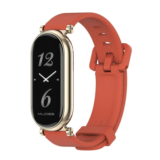 For Xiaomi Smart Band 10 / 9 / 8 Mijobs GT4 Silicone Breathable Watch Band(Orange Light Gold) - Watch Bands by MIJOBS | Online Shopping UK | buy2fix