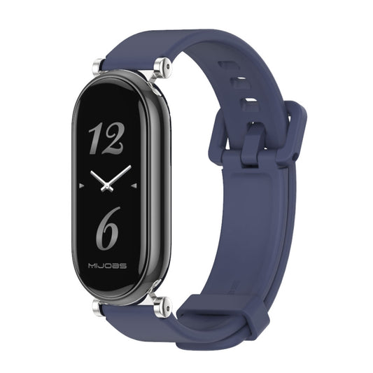For Xiaomi Smart Band 10 / 9 / 8 Mijobs GT4 Silicone Breathable Watch Band(Midnight Blue Silver) - Watch Bands by MIJOBS | Online Shopping UK | buy2fix