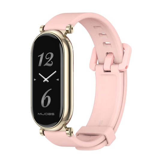 For Xiaomi Smart Band 10 / 9 / 8 Mijobs GT4 Silicone Breathable Watch Band(Pink Light Gold) - Watch Bands by MIJOBS | Online Shopping UK | buy2fix