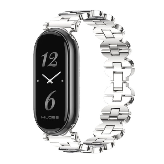 For Xiaomi Smart Band 10 / 9 / 8 Mijobs GT4 Bone Chain Metal Watch Band(Silver) - Watch Bands by MIJOBS | Online Shopping UK | buy2fix
