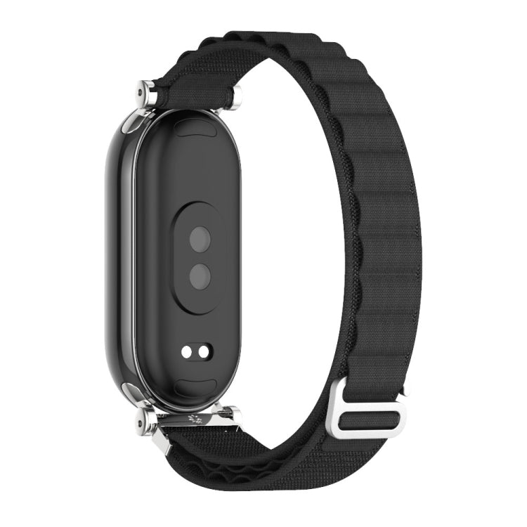 For Xiaomi Smart Band 10 / 9 / 8 Mijobs GT4 Nylon Breathable Watch Band(Black Silver) - Watch Bands by MIJOBS | Online Shopping UK | buy2fix