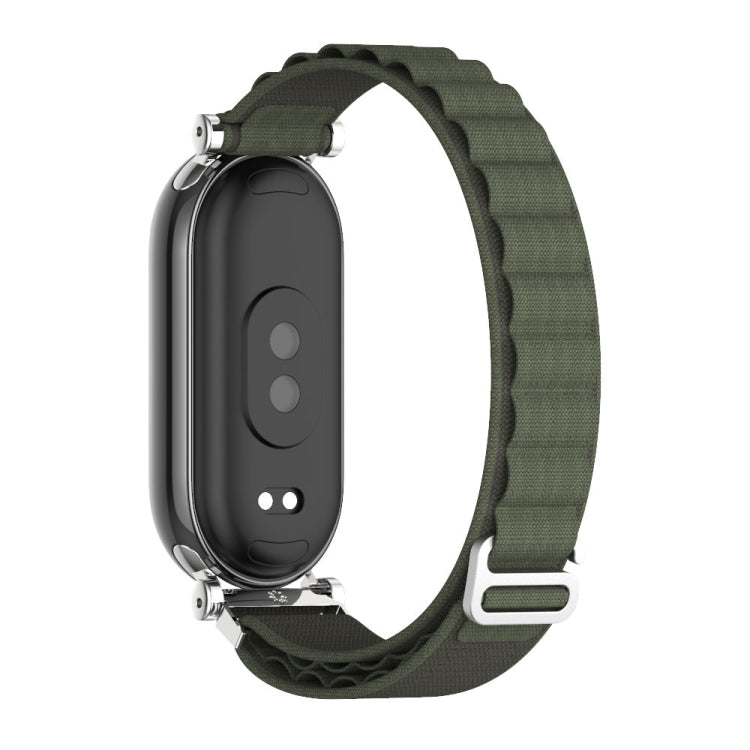 For Xiaomi Smart Band 10 / 9 / 8 Mijobs GT4 Nylon Breathable Watch Band(Army Green Silver) - Watch Bands by MIJOBS | Online Shopping UK | buy2fix