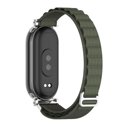 For Xiaomi Smart Band 10 / 9 / 8 Mijobs GT4 Nylon Breathable Watch Band(Army Green Silver) - Watch Bands by MIJOBS | Online Shopping UK | buy2fix