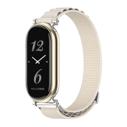 For Xiaomi Smart Band 10 / 9 / 8 Mijobs GT4 Nylon Breathable Watch Band(Grey Silver) - Watch Bands by MIJOBS | Online Shopping UK | buy2fix
