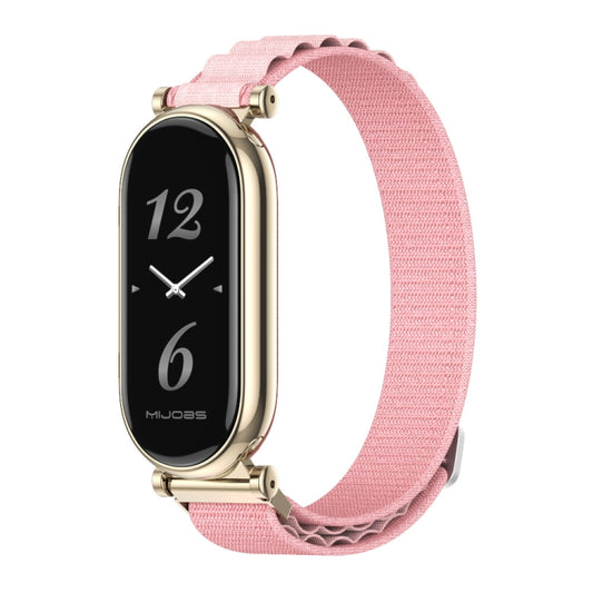 For Xiaomi Smart Band 10 / 9 / 8 Mijobs GT4 Nylon Breathable Watch Band(Pink Light Gold) - Watch Bands by MIJOBS | Online Shopping UK | buy2fix