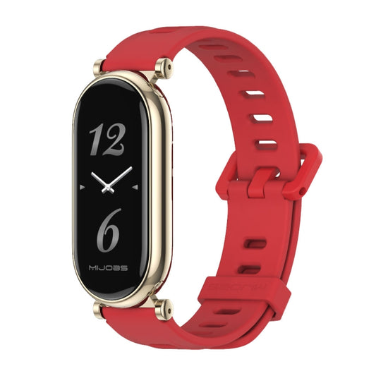 For Xiaomi Smart Band 10 / 9 / 8 Mijobs GT4 Flat Hole Silicone Watch Band(Red Light Gold) - Watch Bands by MIJOBS | Online Shopping UK | buy2fix