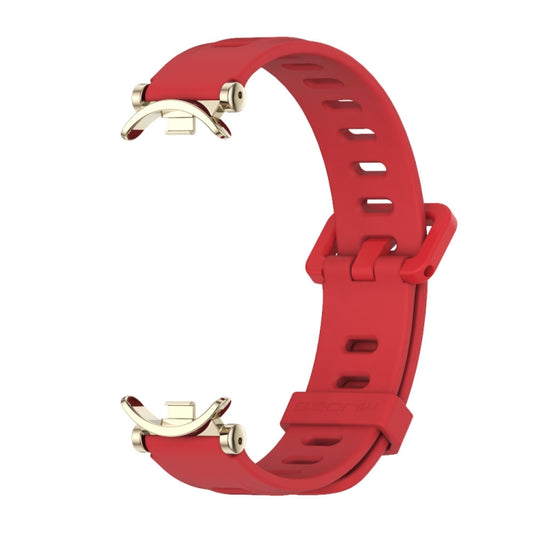 For Xiaomi Smart Band 10 / 9 / 8 Mijobs GT4 Flat Hole Silicone Watch Band(Red Light Gold) - Watch Bands by MIJOBS | Online Shopping UK | buy2fix