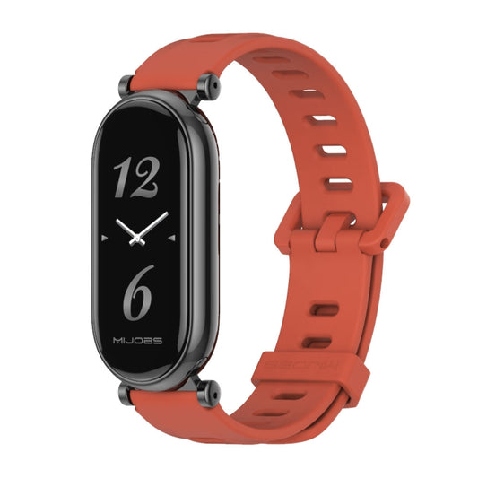 For Xiaomi Smart Band 10 / 9 / 8 Mijobs GT4 Flat Hole Silicone Watch Band(Orange Black) - Watch Bands by MIJOBS | Online Shopping UK | buy2fix