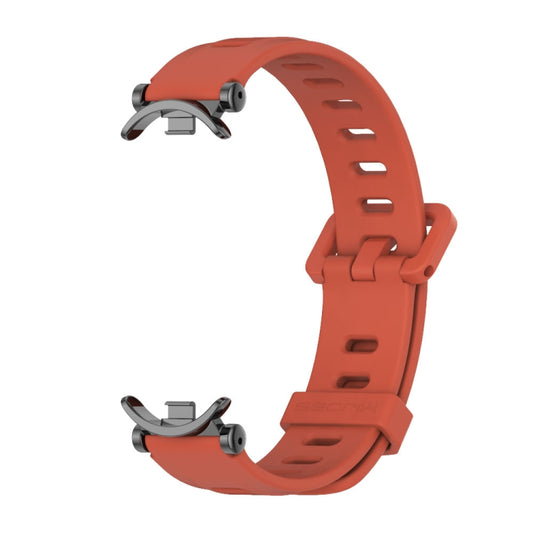 For Xiaomi Smart Band 10 / 9 / 8 Mijobs GT4 Flat Hole Silicone Watch Band(Orange Black) - Watch Bands by MIJOBS | Online Shopping UK | buy2fix