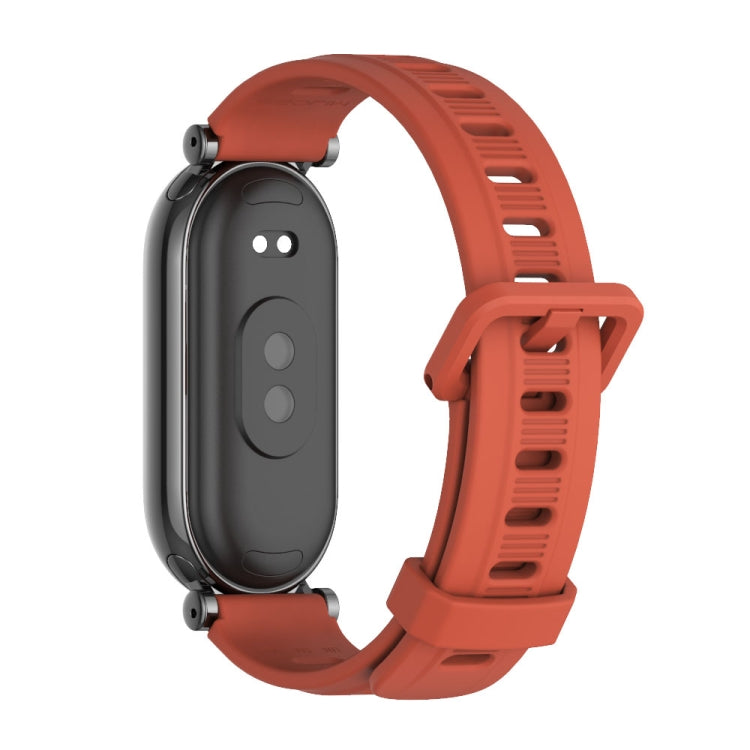 For Xiaomi Smart Band 10 / 9 / 8 Mijobs GT4 Flat Hole Silicone Watch Band(Orange Black) - Watch Bands by MIJOBS | Online Shopping UK | buy2fix