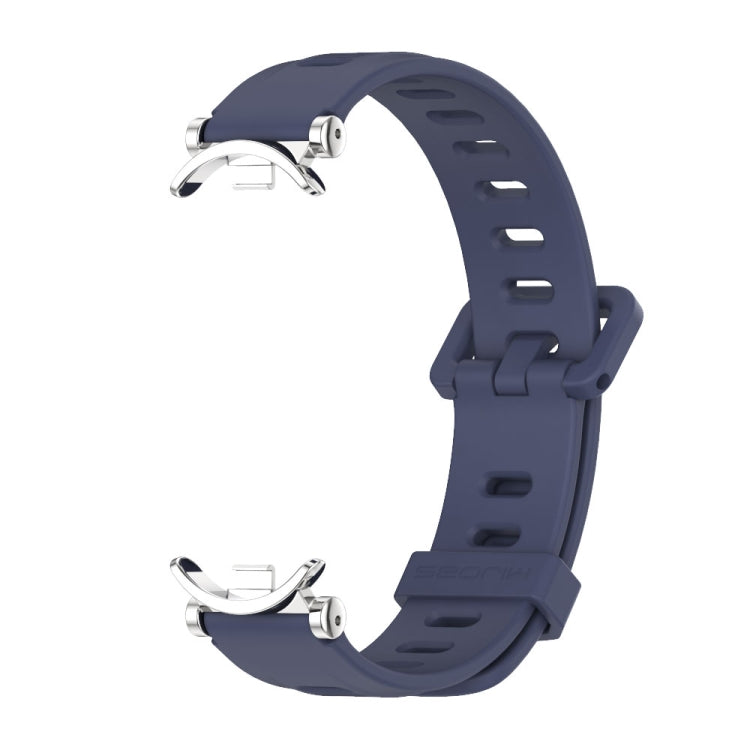For Xiaomi Smart Band 10 / 9 / 8 Mijobs GT4 Flat Hole Silicone Watch Band(Midnight Blue Silver) - Watch Bands by MIJOBS | Online Shopping UK | buy2fix