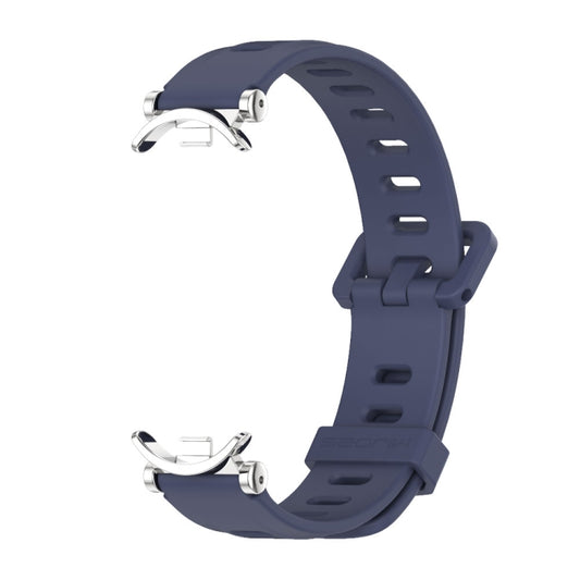 For Xiaomi Smart Band 10 / 9 / 8 Mijobs GT4 Flat Hole Silicone Watch Band(Midnight Blue Silver) - Watch Bands by MIJOBS | Online Shopping UK | buy2fix